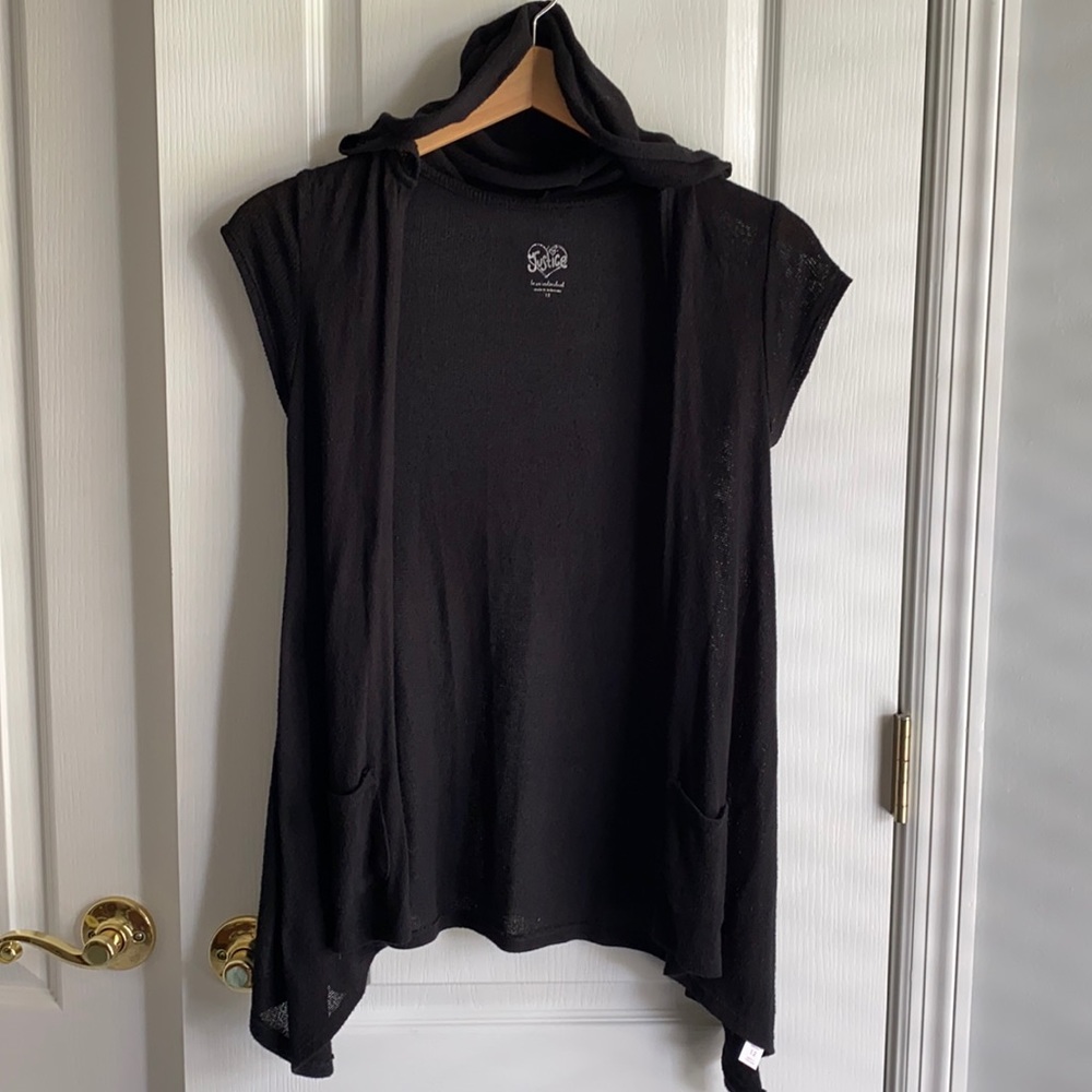 Justice girls short sleeve cardigan hooded 12